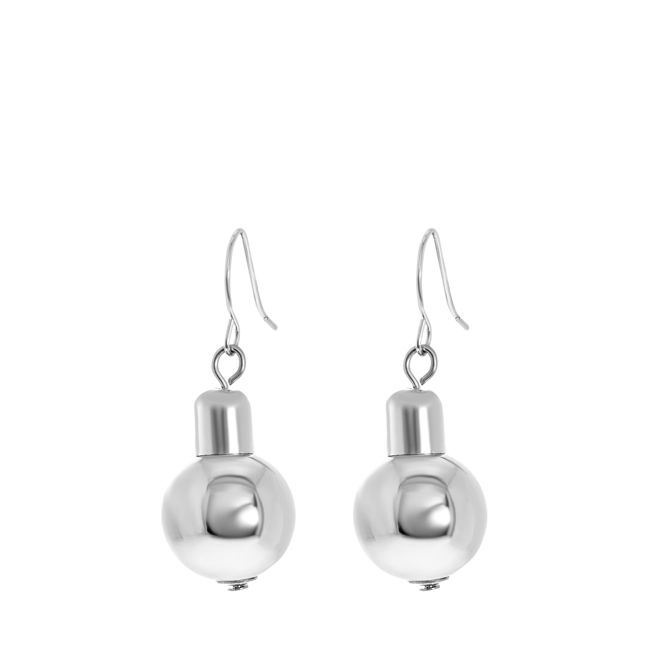 Zilverkleurige bijoux oorbellen met kerstballen