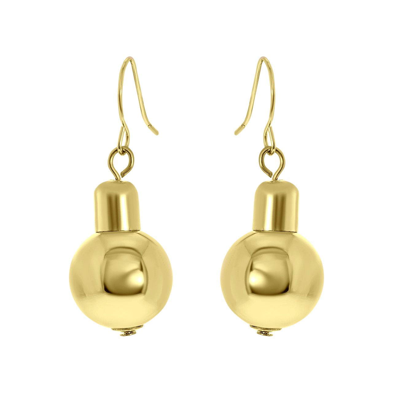 Goudkleurige bijoux oorbellen met kerstballen