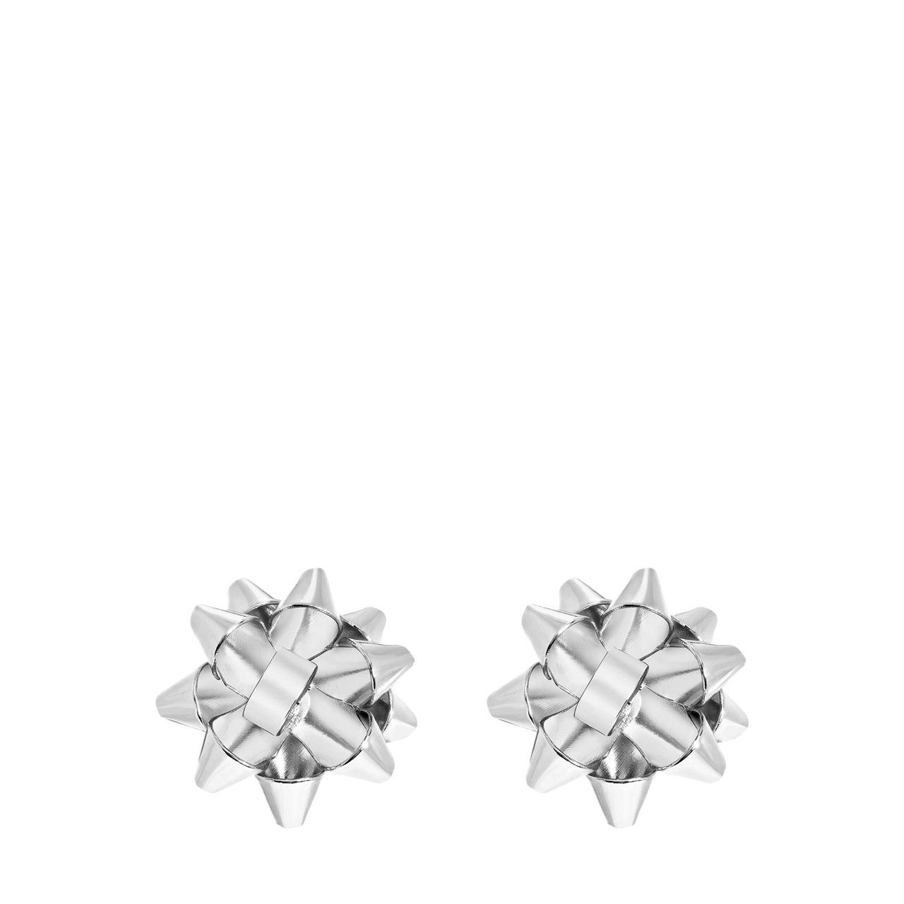 Zilverkleurige bijoux oorbellen met strikje