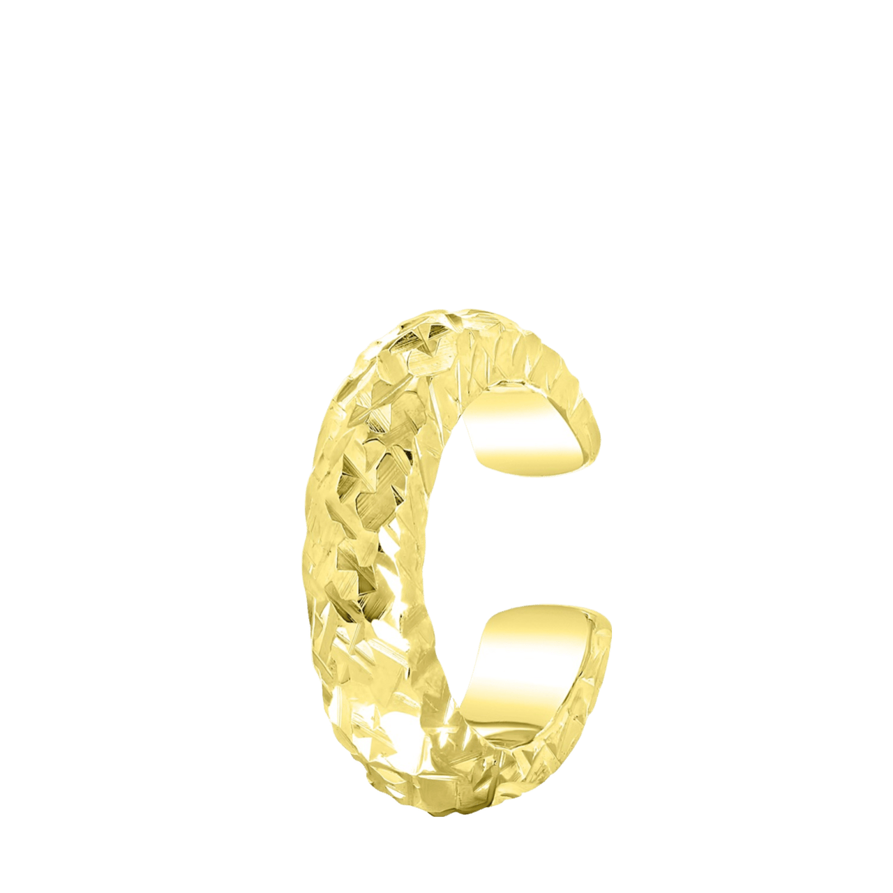Zilveren goldplated earcuff bewerkt