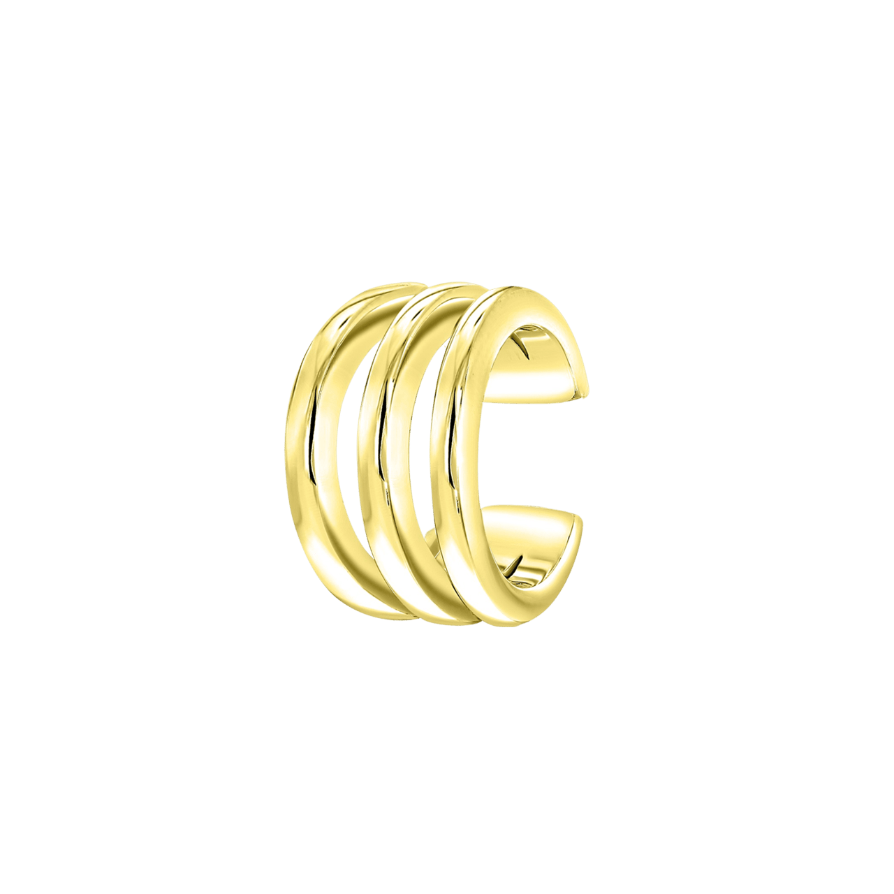 Zilveren goldplated earcuff driedubbel voor dames