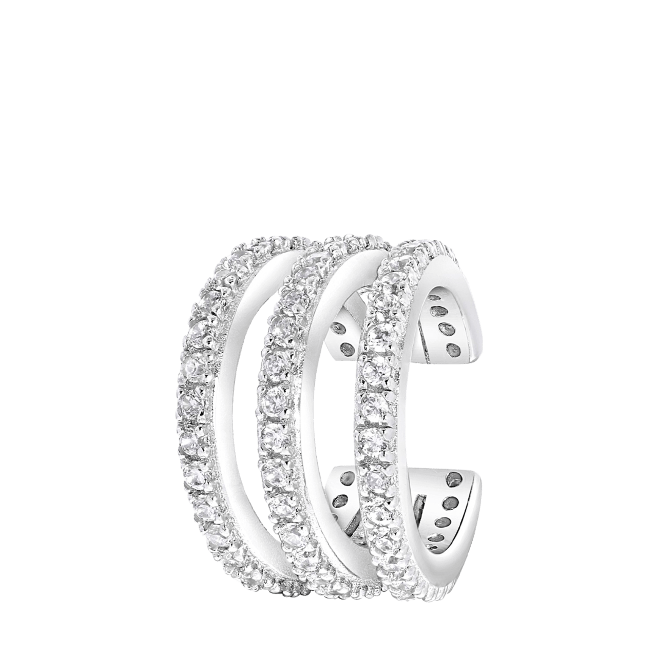 Ohrklemme, 925 Silber, dreifach, mit Zirkonia