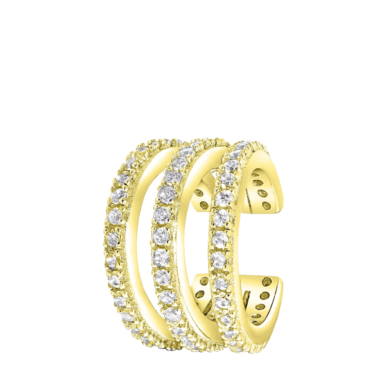 Zilveren goldplated earcuff met zirkonia voor dames