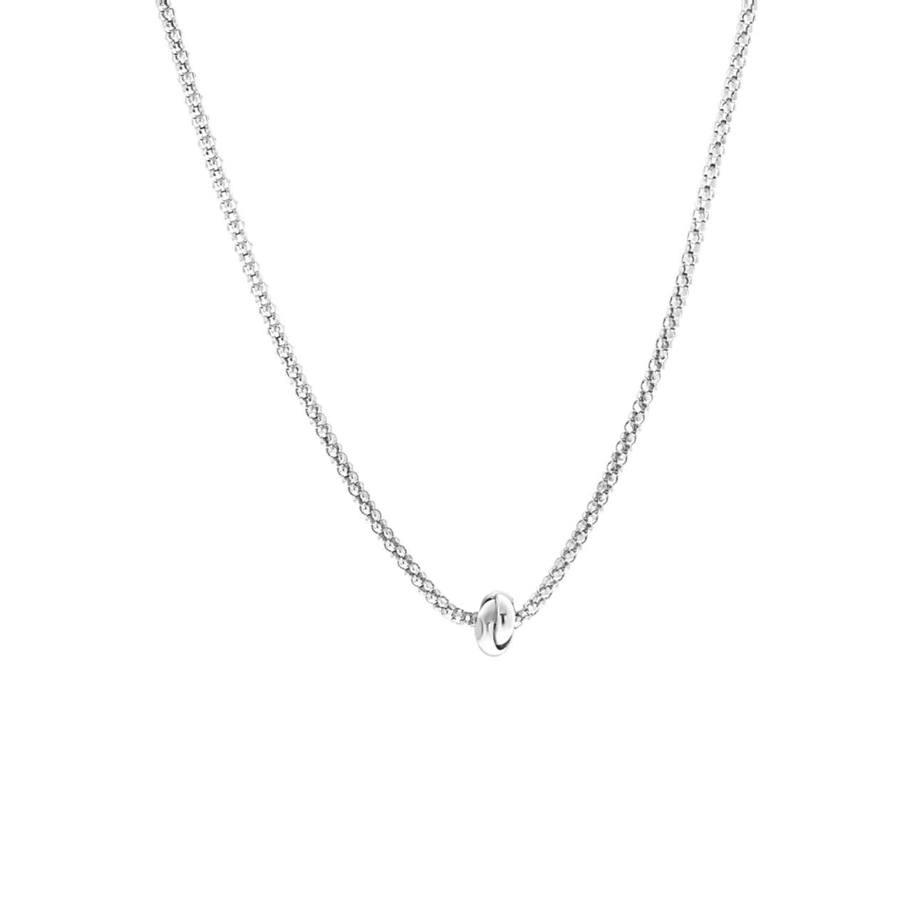 Halskette, 925 Silber, Popcorn, mit Knoten