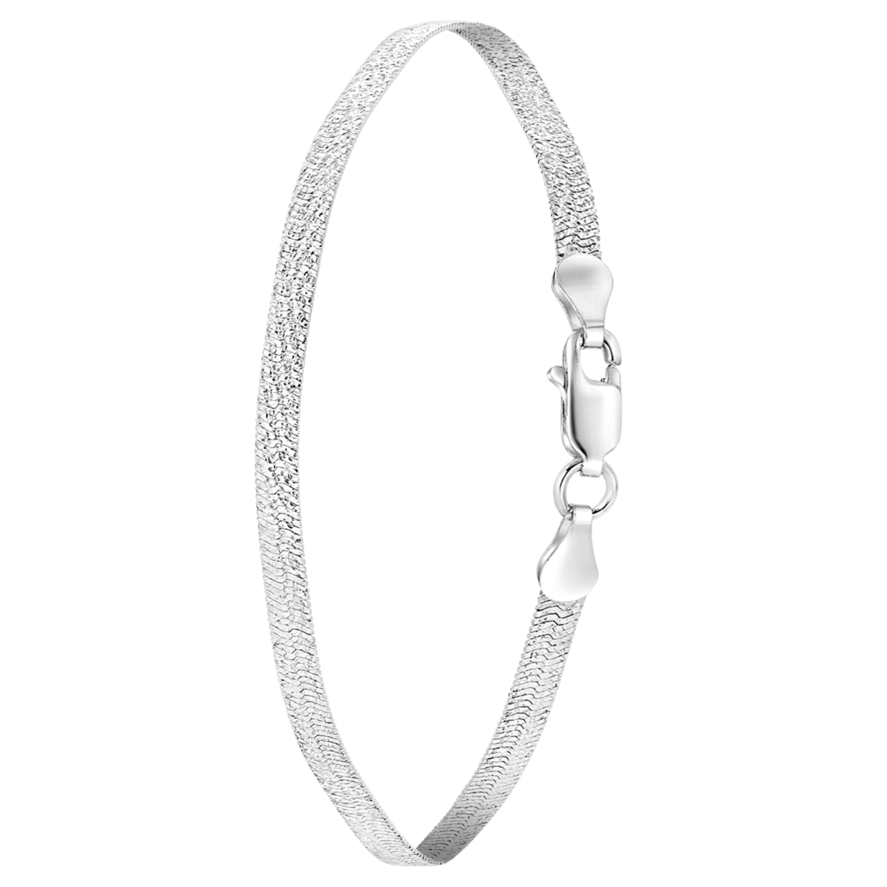 Gerecycleerd zilveren platte armband bewerkt