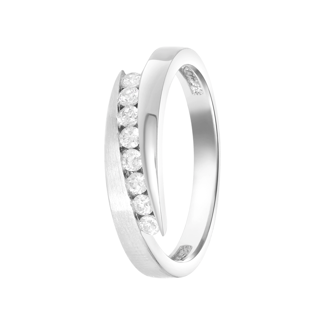Ring, 925 Silber, matt/glänzend, mit Zirkonia