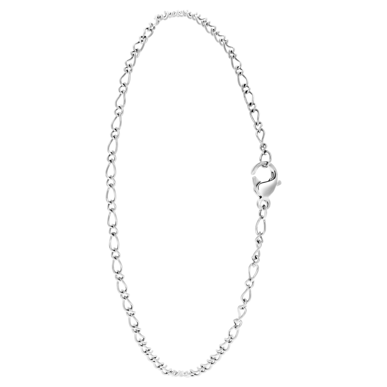 Gerecycleerd stainless steel enkelband fantasieschakel