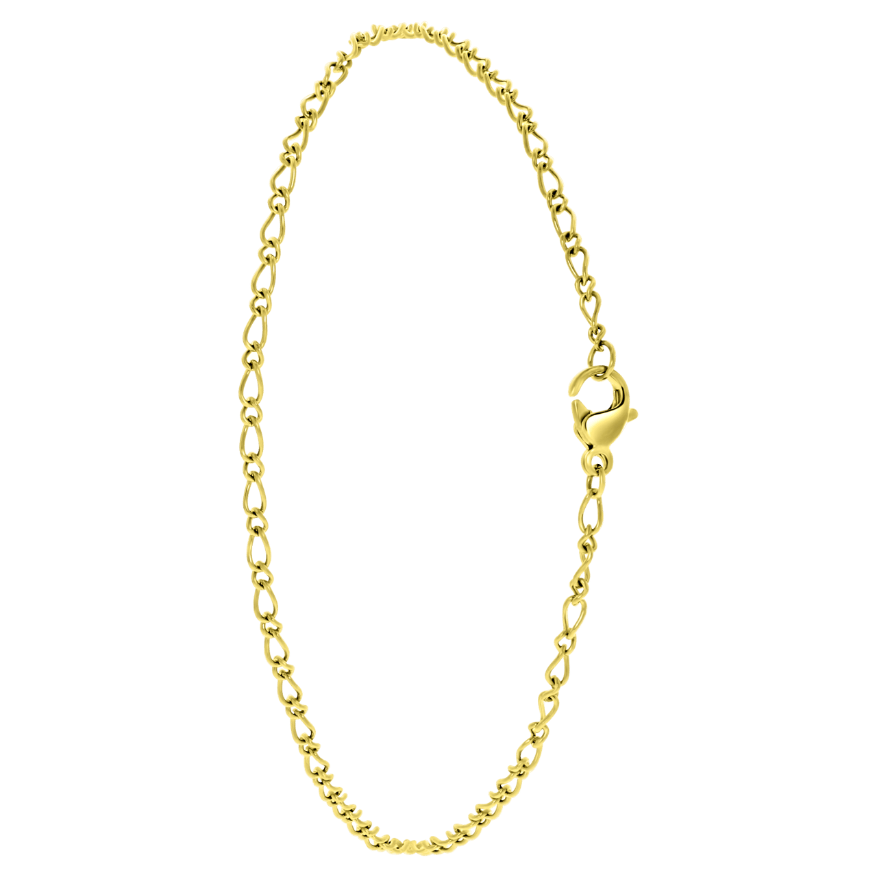Gerecycleerd stalen goldplated enkelband fantasieschakel