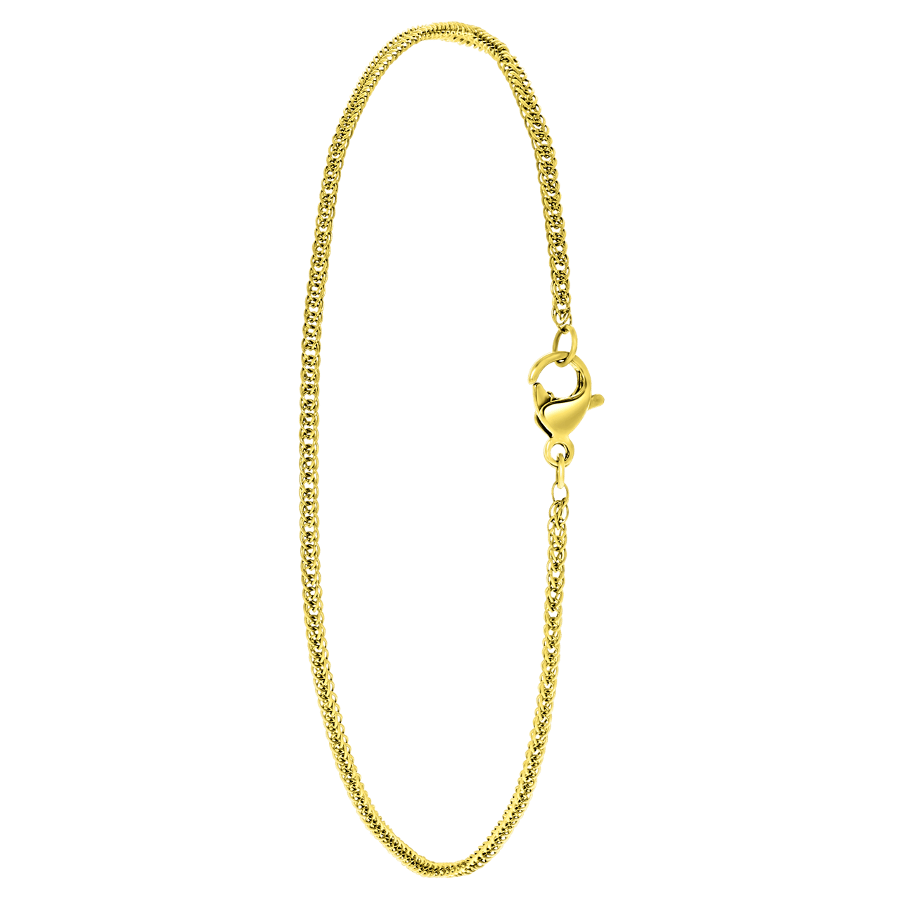 Gerecycleerd stainless steel goldplated enkelband spiga