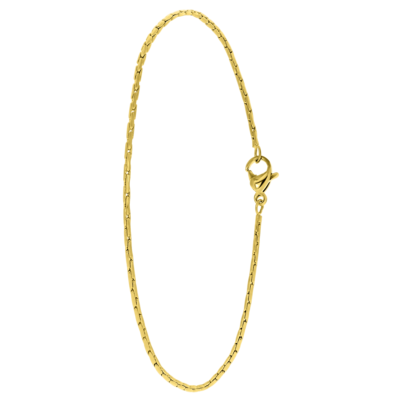 Gerecycleerd stalen goldplated enkelband cardano