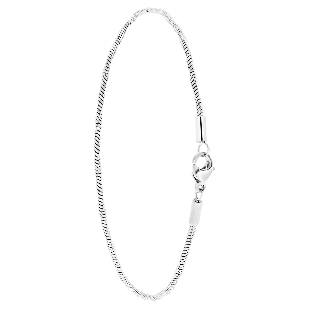 Gerecycled stainless steel enkelband koord