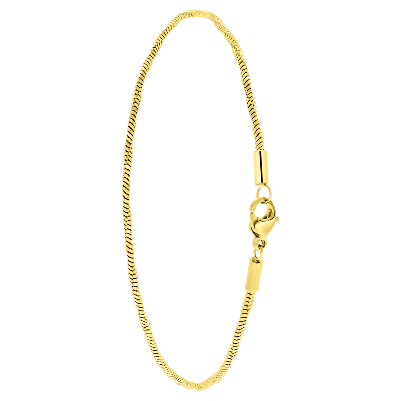 Gerecycleerd stainless steel goldplated enkelband koord
