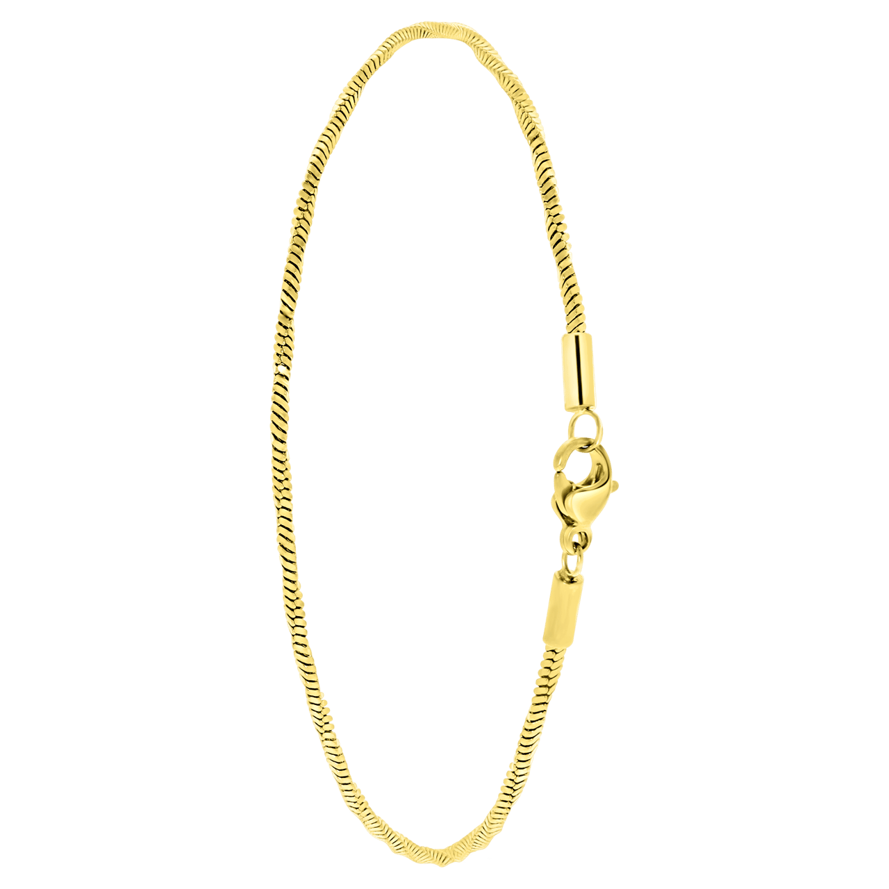 Gerecycleerd stalen goldplated enkelband koord