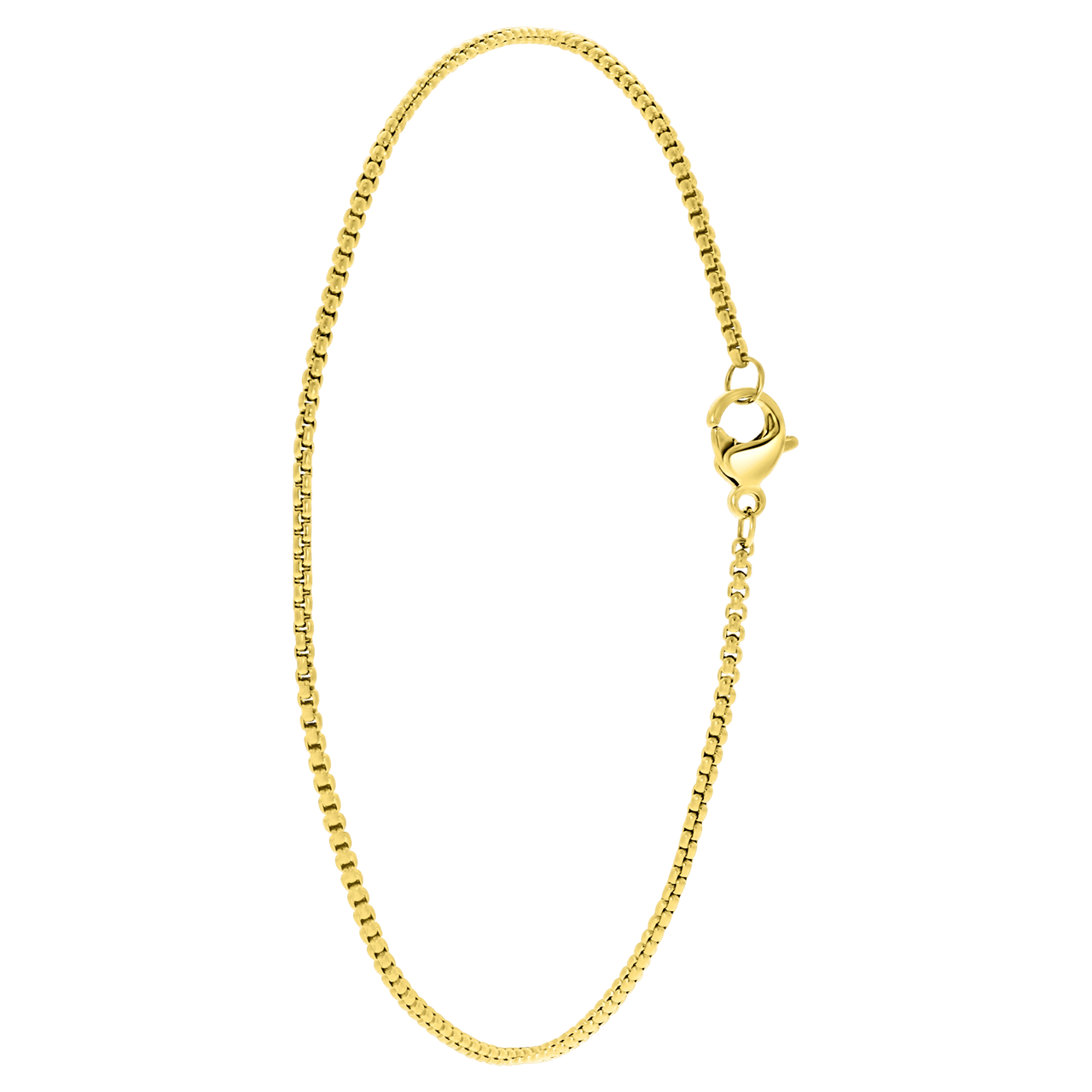 Gerecycleerd stainless steel goldplated enkelband venetiaanse schakel