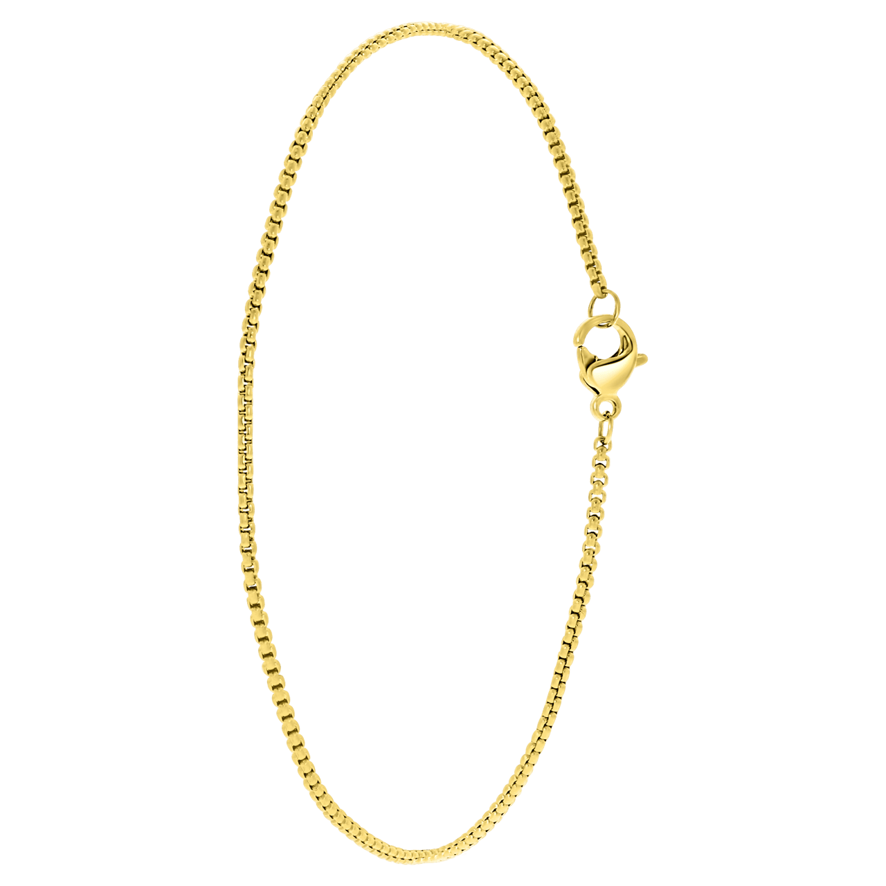 Gerecycleerd stalen goldplated enkelband venetiaanse schakel