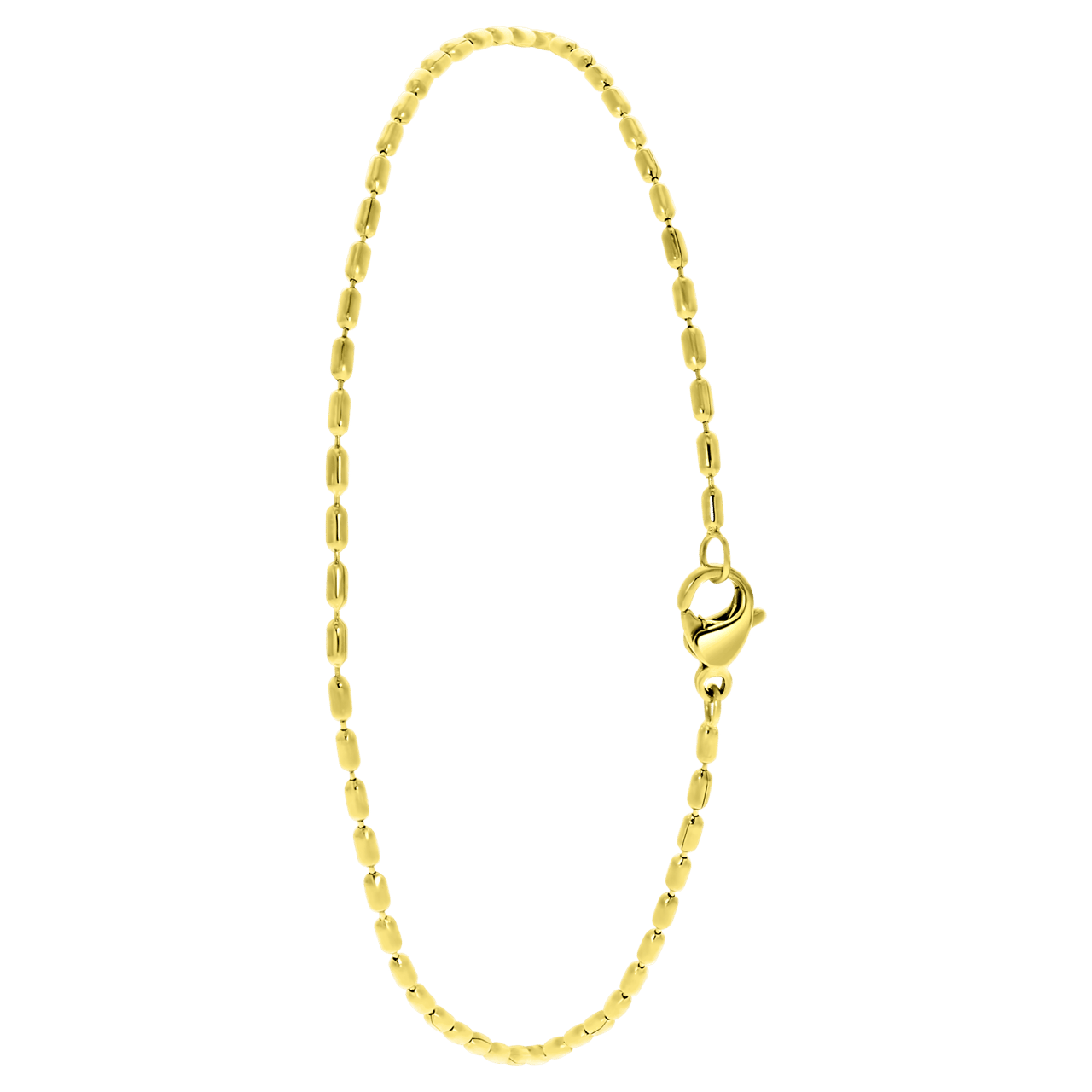 Gerecycleerd stalen goldplated enkelband fantasieschakel