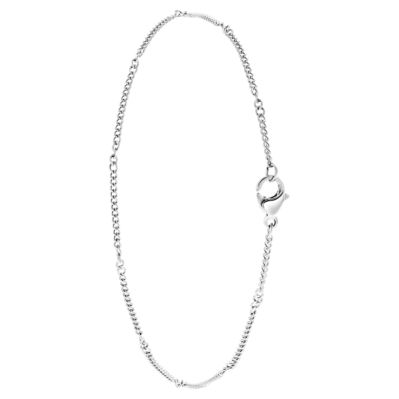 Gerecycled stainless steel enkelband gourmetschakel