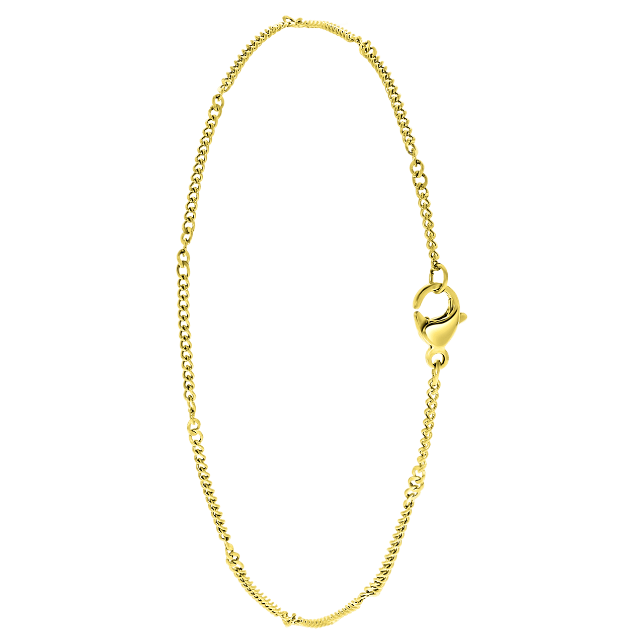 Stalen goldplated enkelbandje voor dames