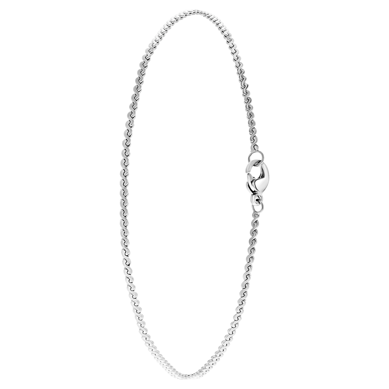 Gerecycleerd stainless steel enkelband serpentine