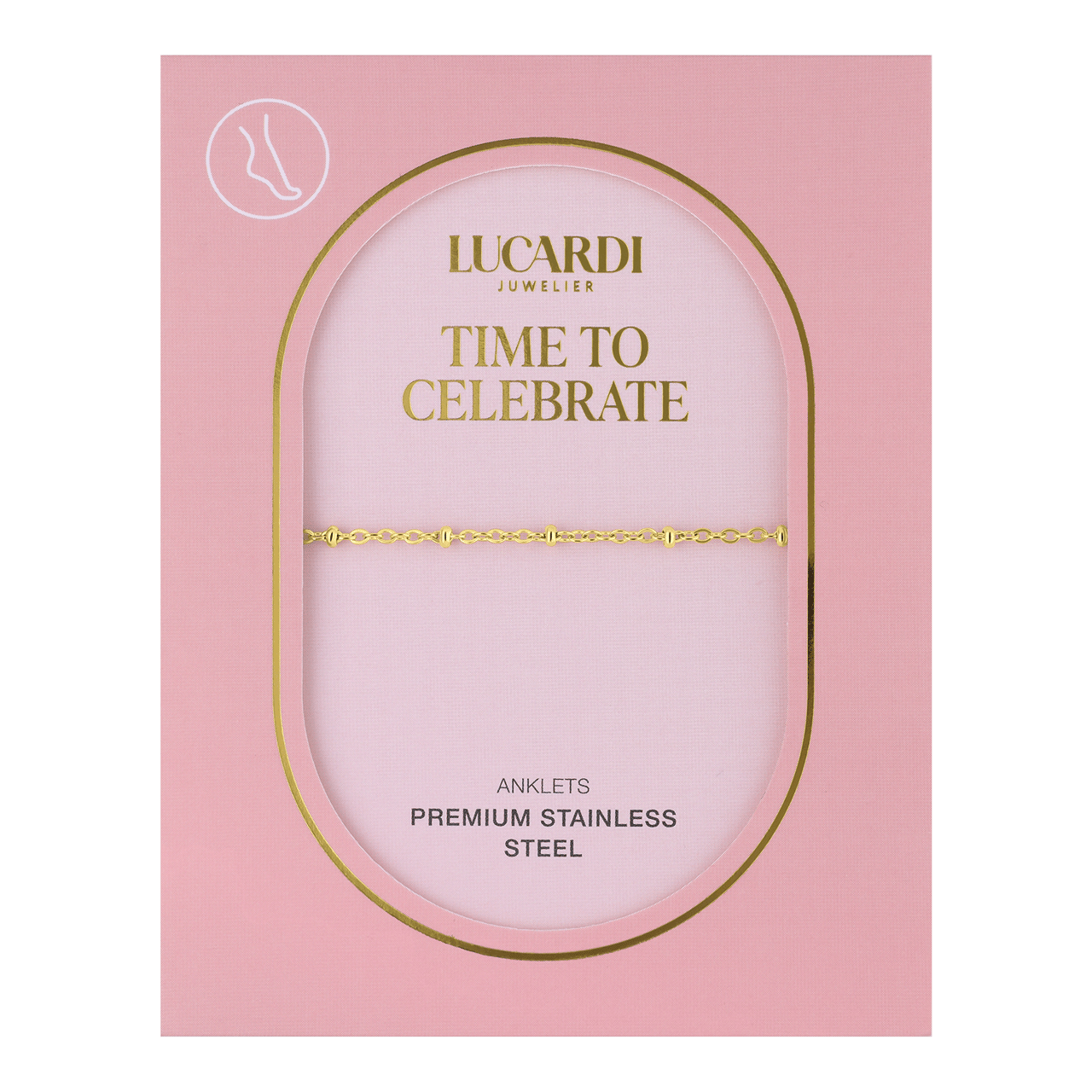 Gerecycleerd stainless steel goldplated enkelband saturn