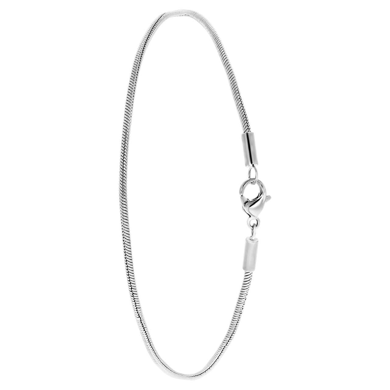 Gerecycleerd stainless steel enkelband cobra