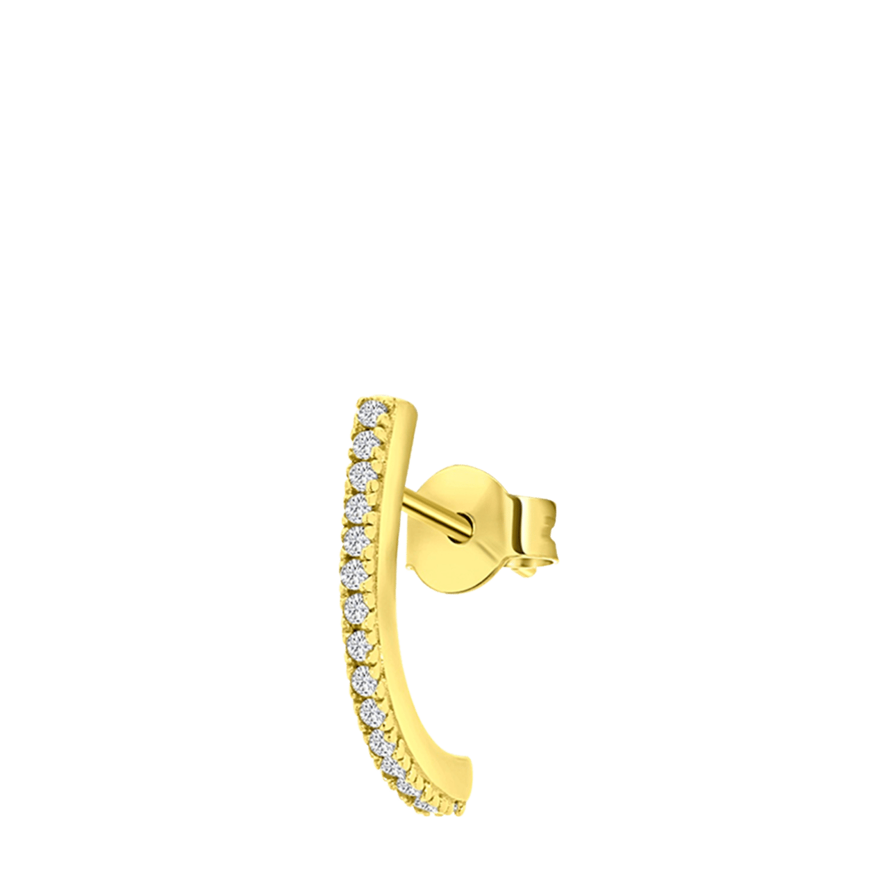 Zilveren goldplated suspender oorbel voor dames