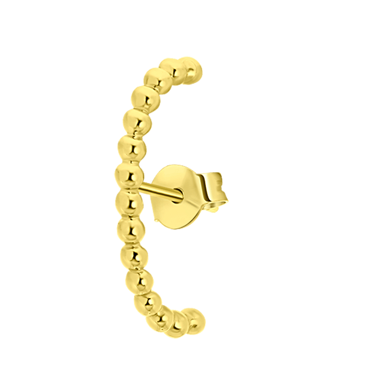 Zilveren goldplated suspender oorbel bolletjes