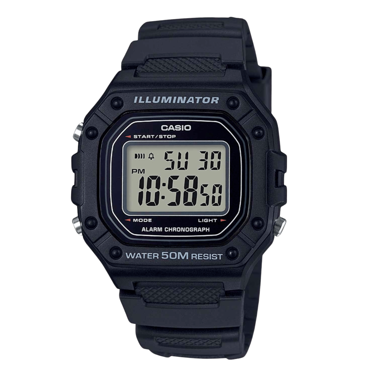 Casio Sports Digital Herren Uhr Schwarz W-218H-1AVEF