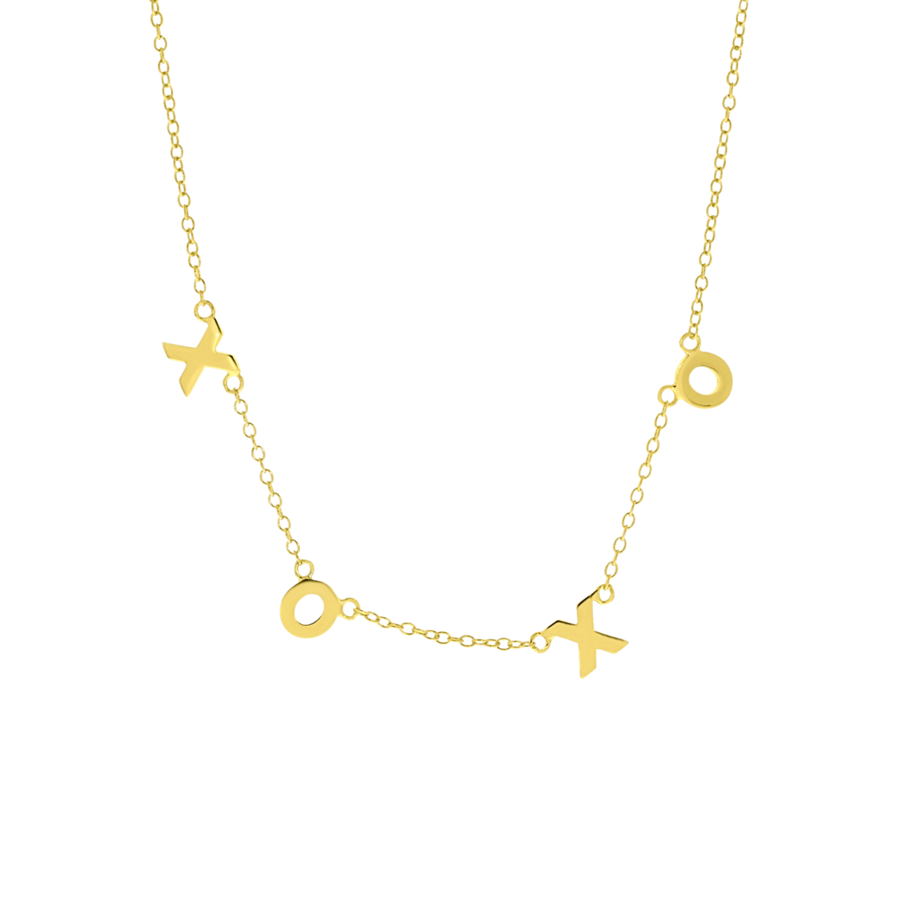 Zilveren ketting goldplated XOXO
