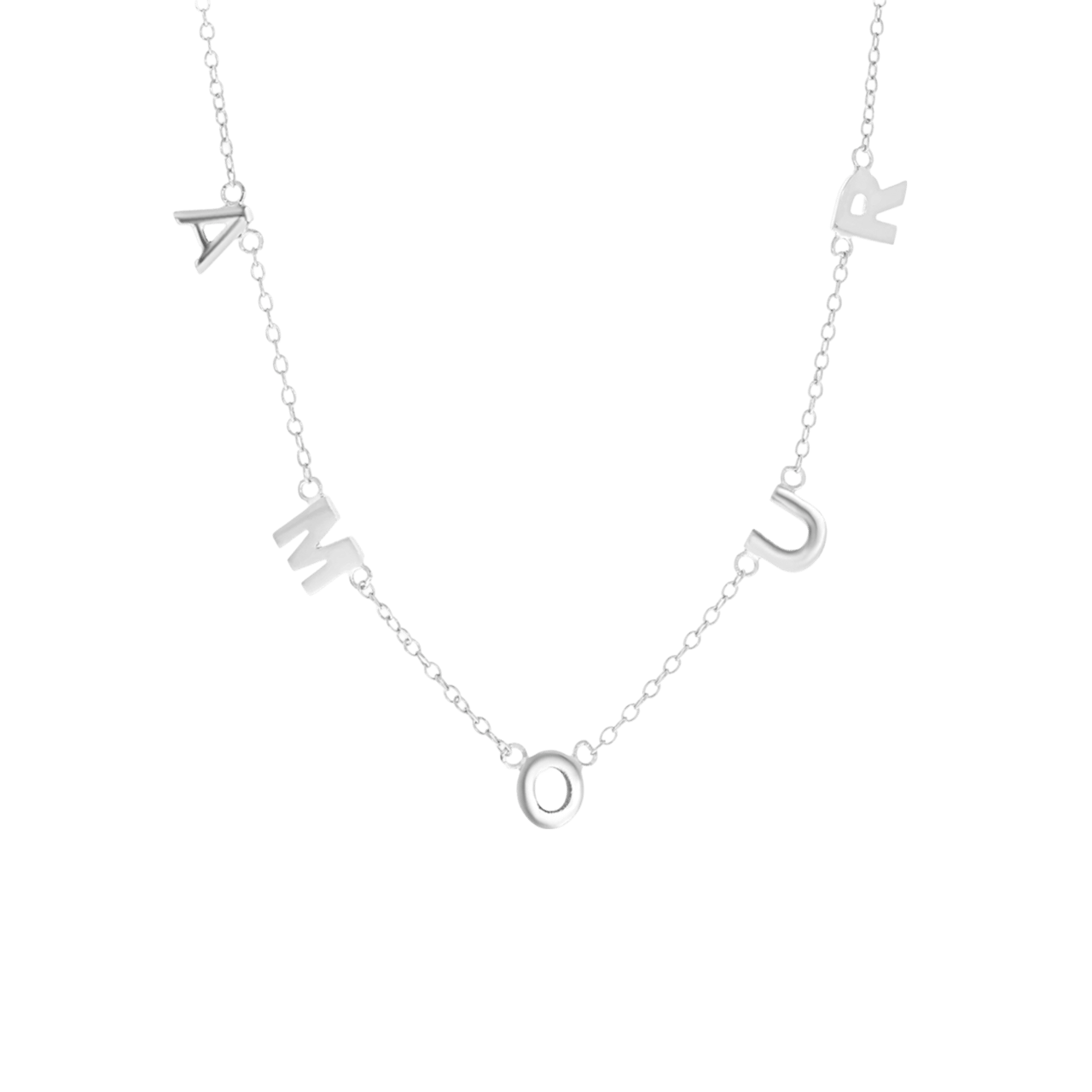 Zilveren ketting AMOUR
