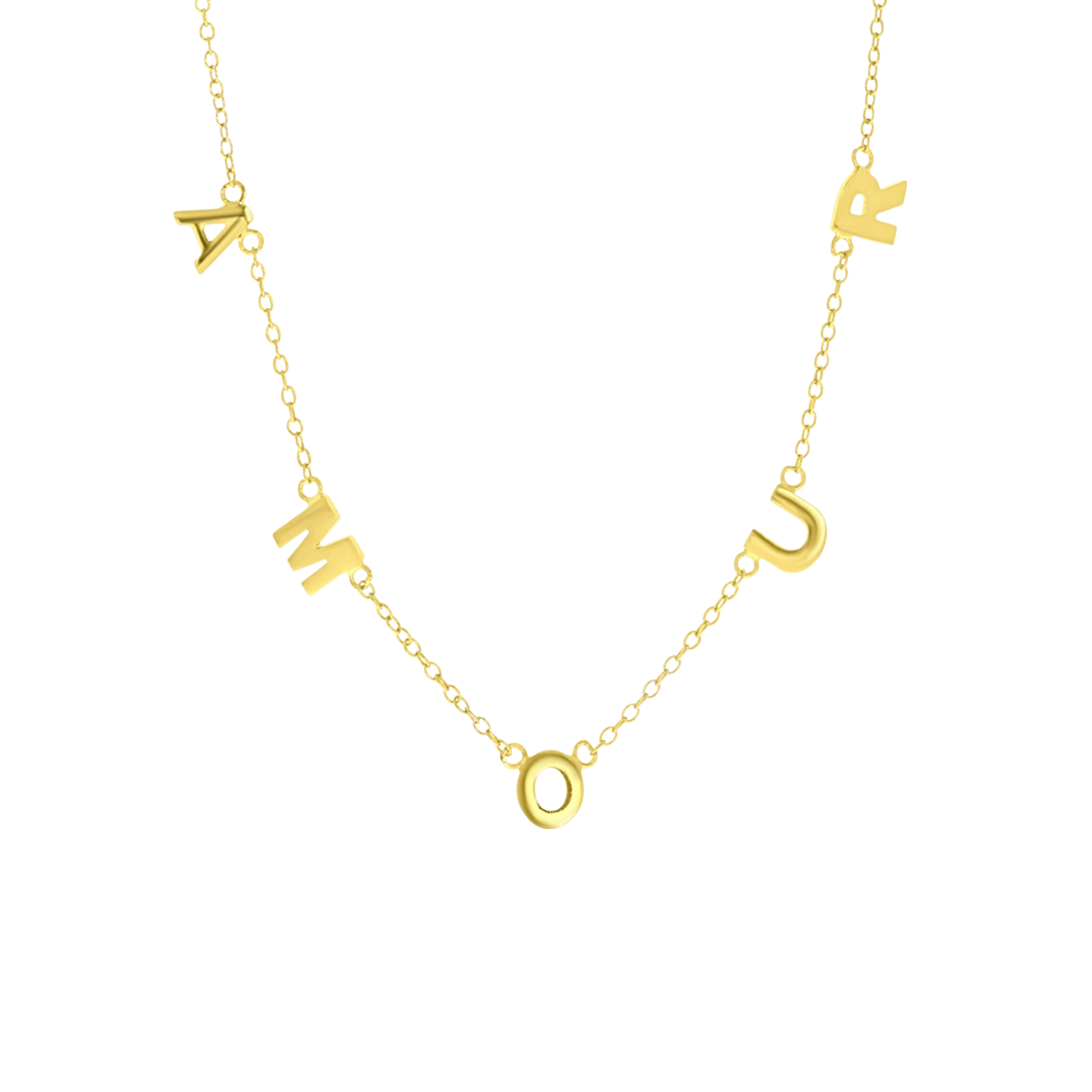 Zilveren ketting goldplated AMOUR