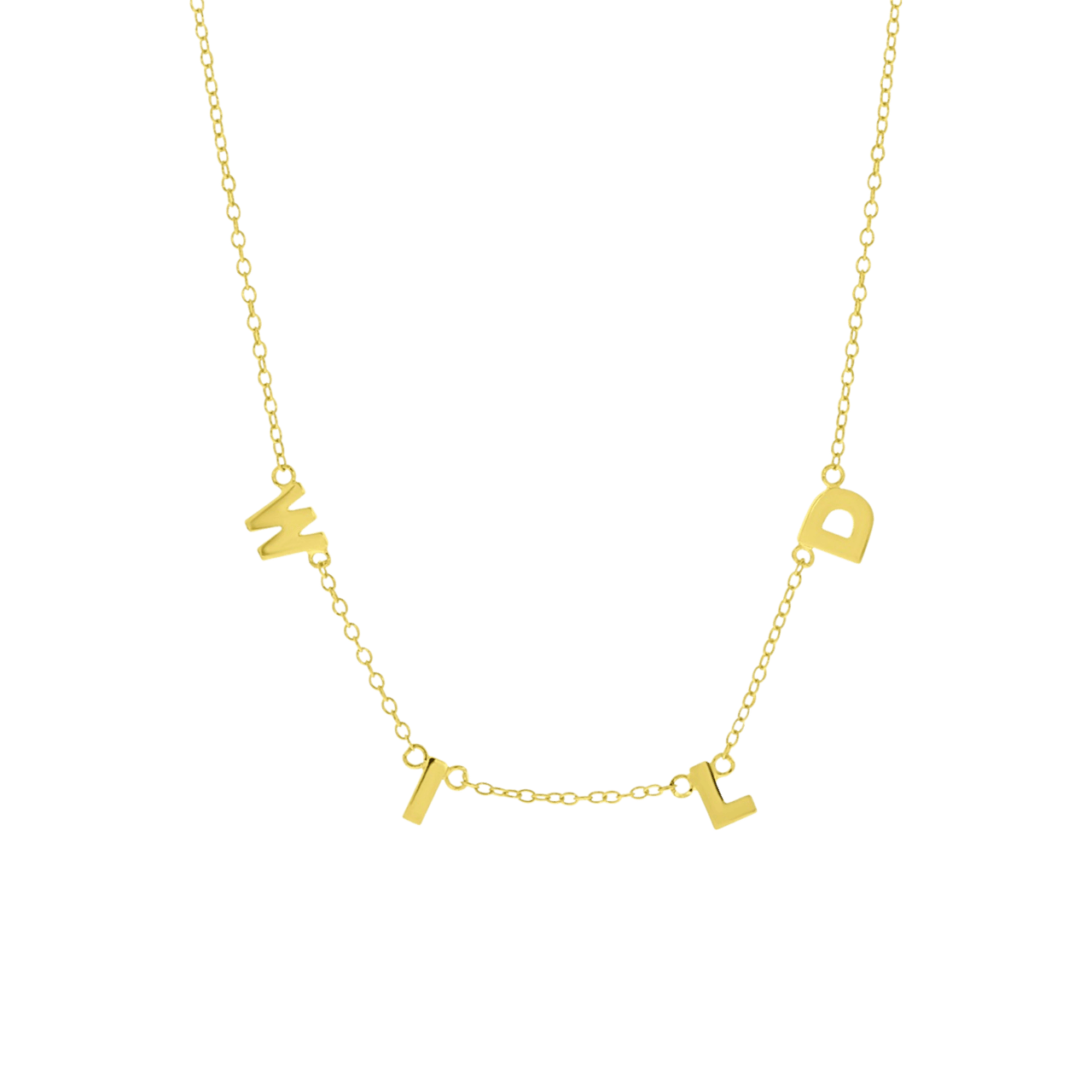 Zilveren ketting goldplated WILD