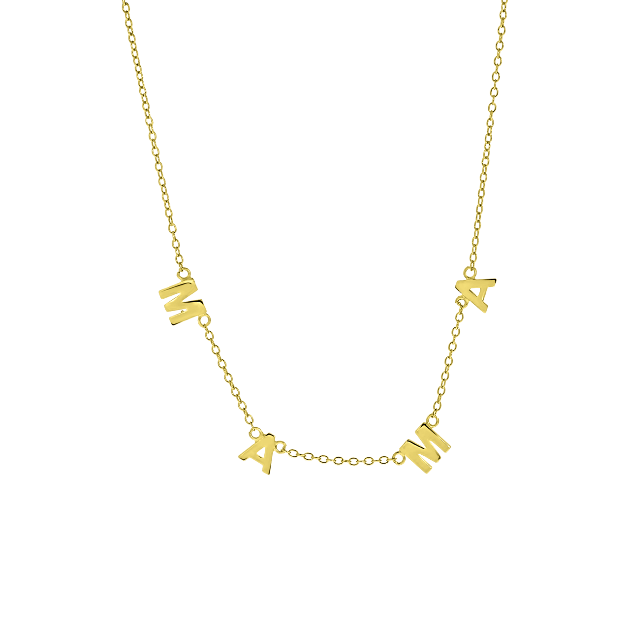 Zilveren ketting goldplated MAMA