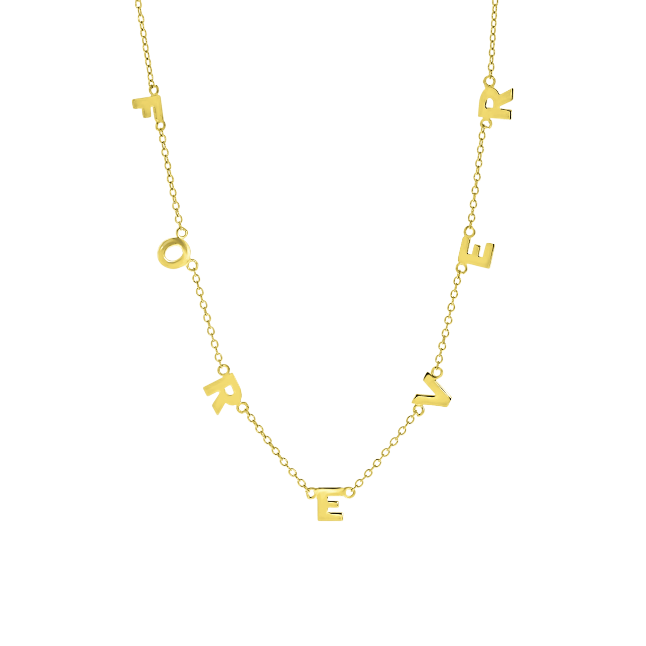 Zilveren ketting goldplated FOREVER