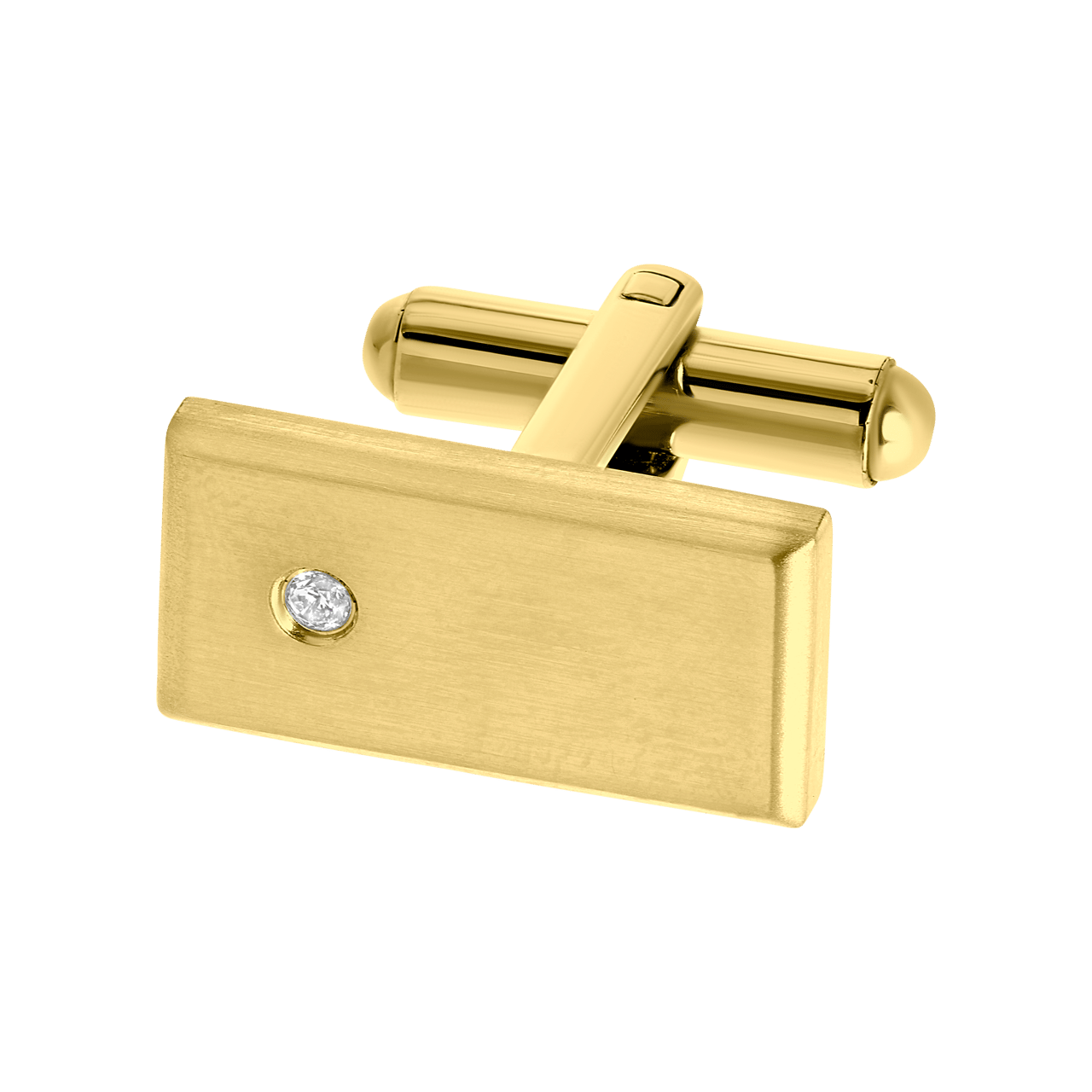 Stalen goldplated herenmanchetknopen met zirkonia