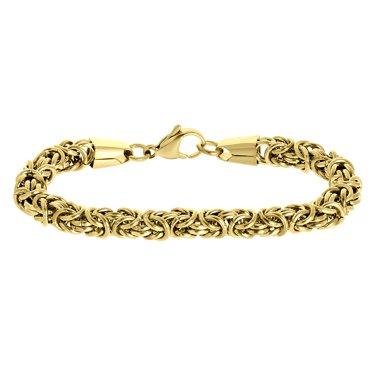Gerecycleerd stainless steel goldplated armband met koningsschakel