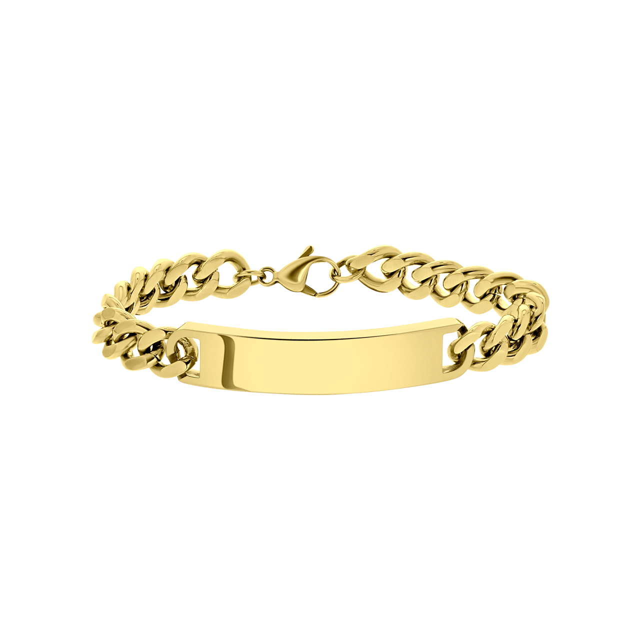 Plattenarmband für Herren, Edelstahl, vergoldet
