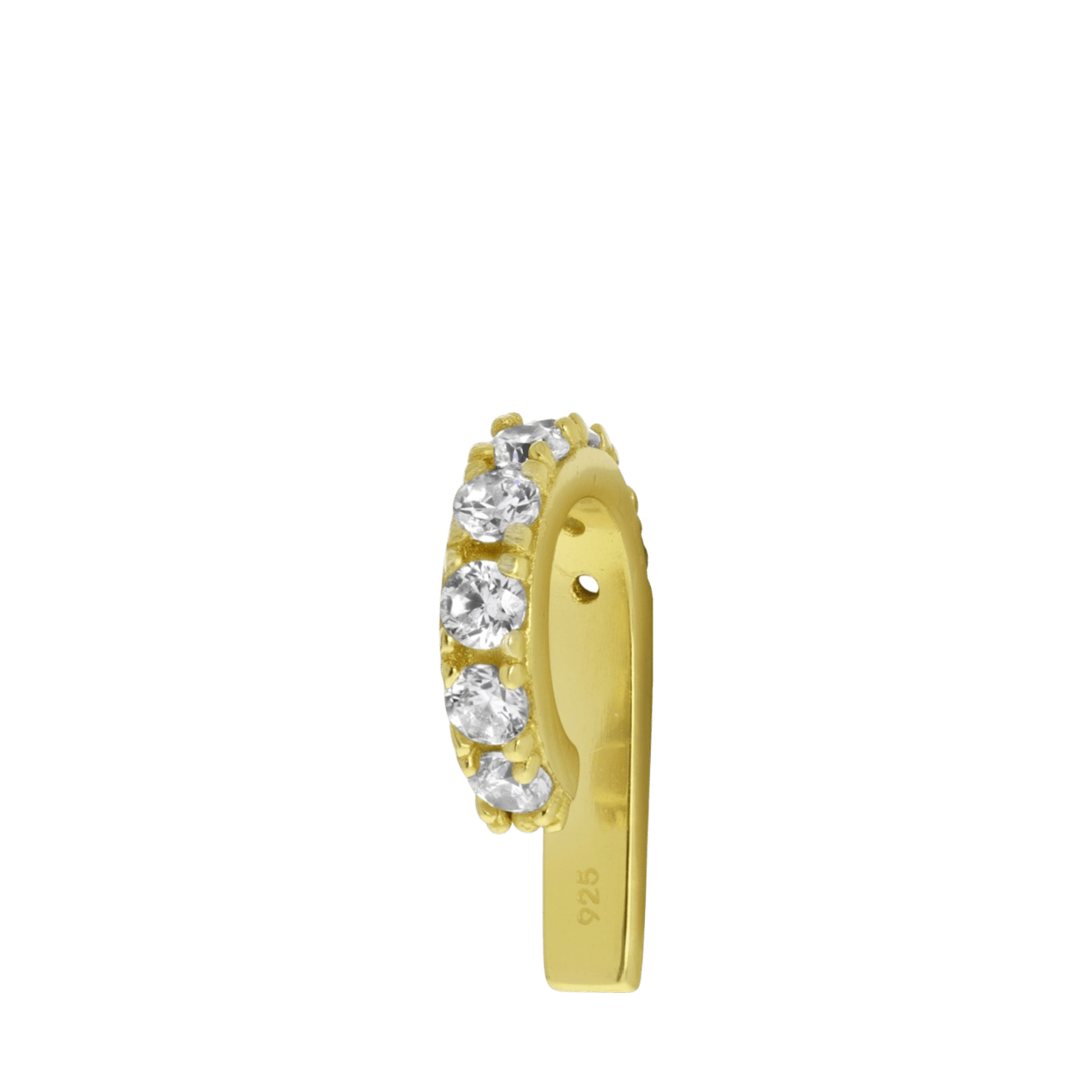 Zilveren helix earcuff goldplated zirkonia