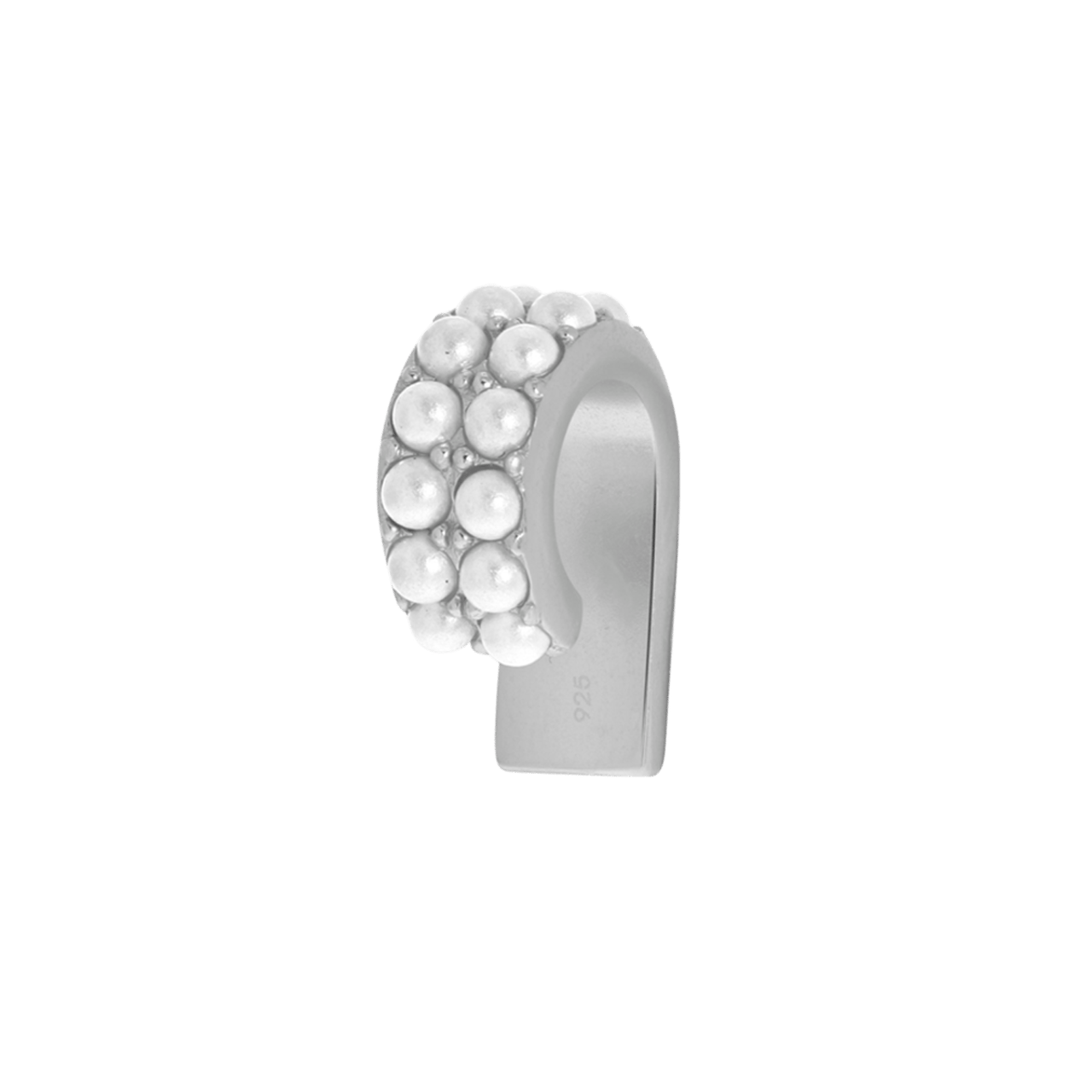Zilveren helix earcuff parel