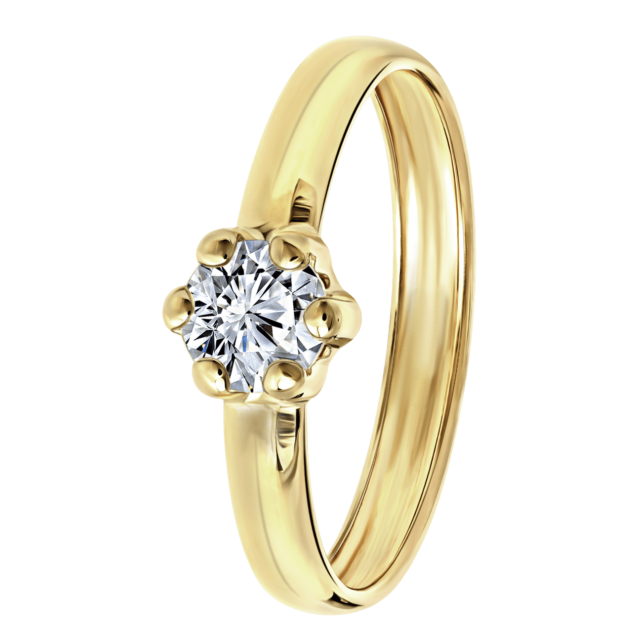 9 Karaat geelgouden damesring met zirkonia