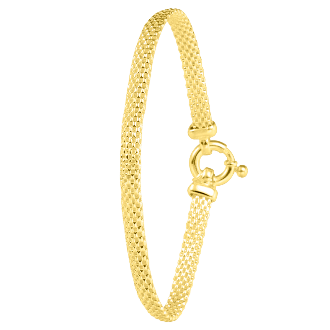 Gerecycleerd zilveren goldplated armband mesh