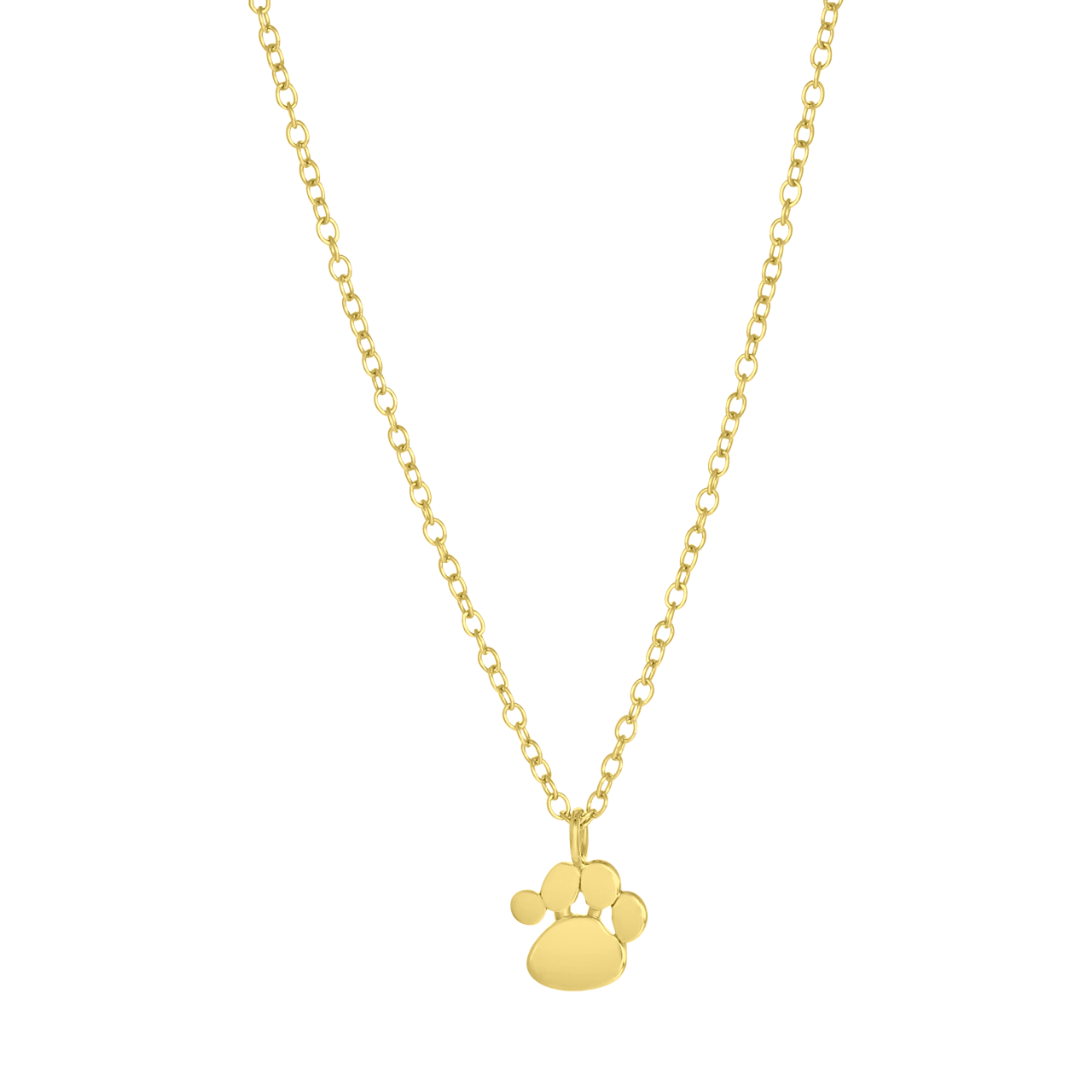 Zilveren goldplated kinderketting met hondenpoot