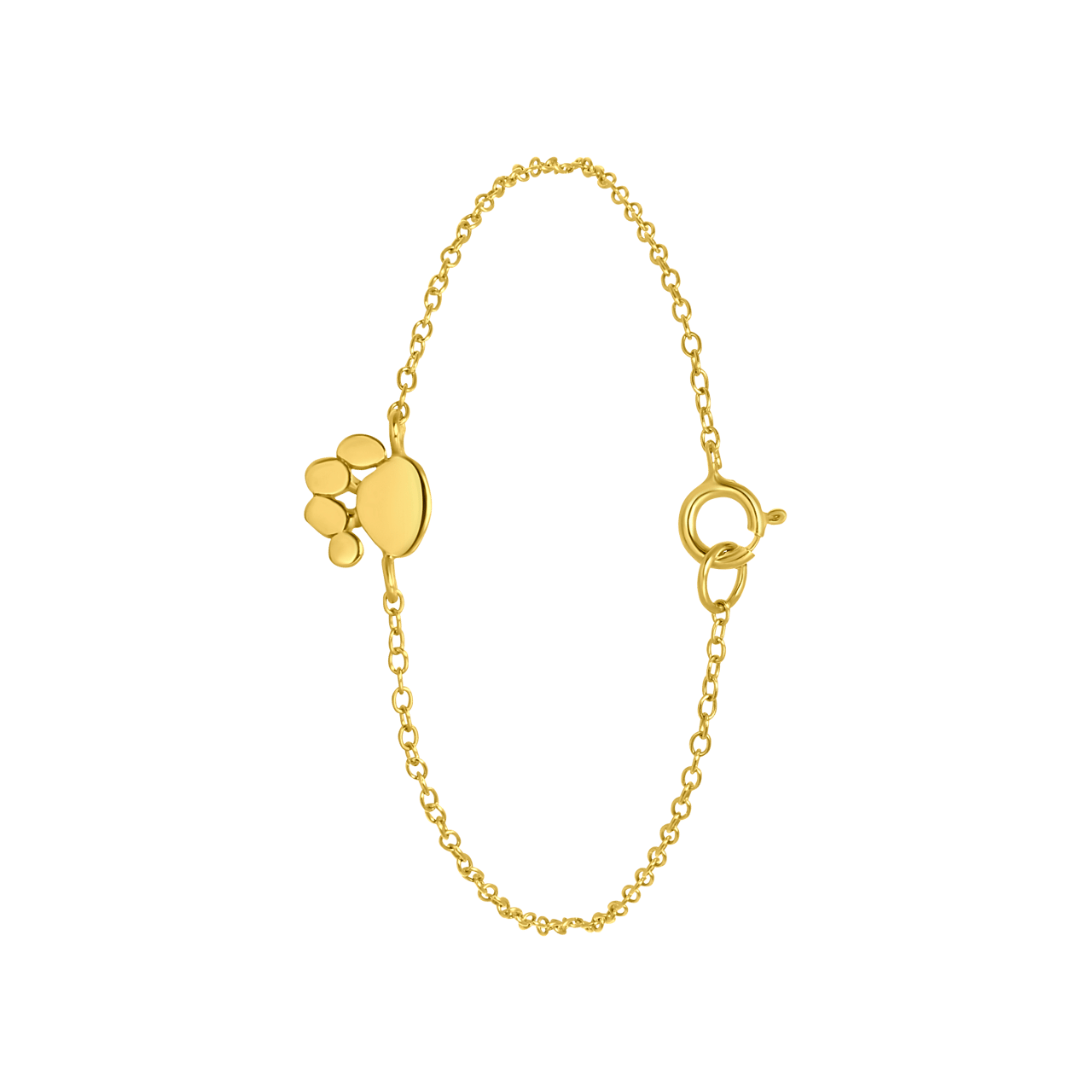 Zilveren goldplated kinderarmband met hondenpoot