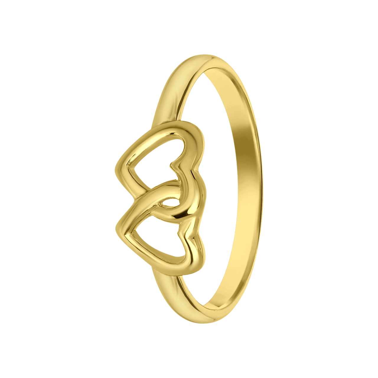Zilveren goldplated kinderring hart