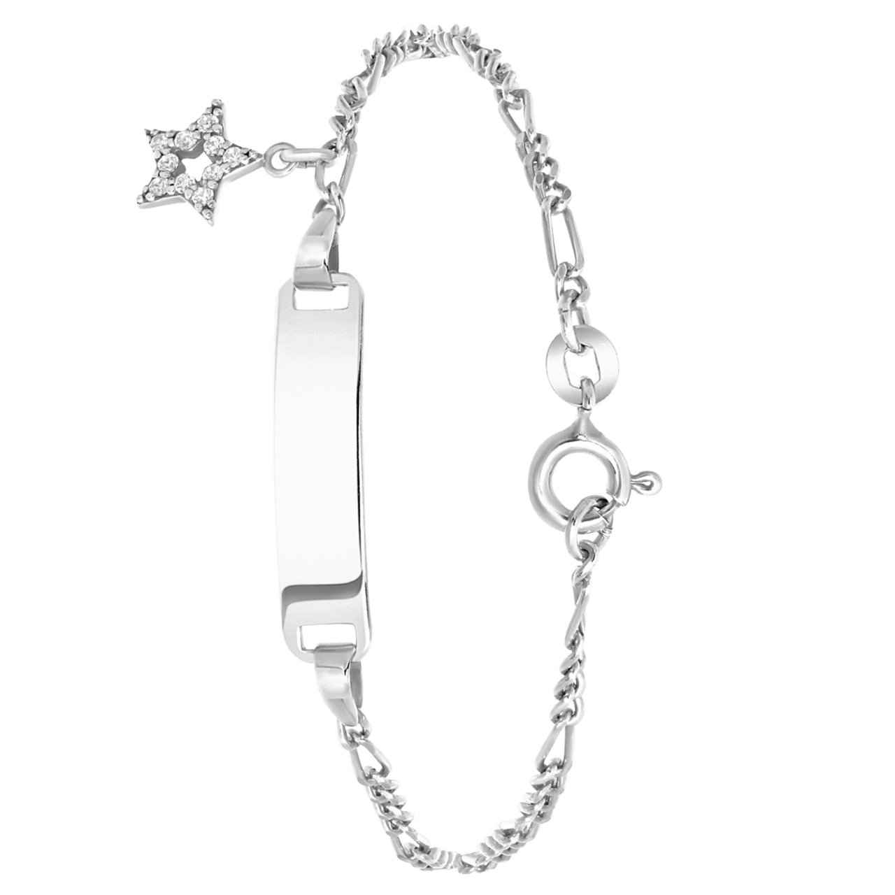 Zilveren kinderarmband ster met witte zirkonia
