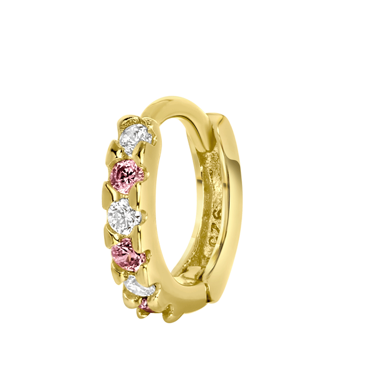 Zilveren goldplated kinderoorringen zirkonia
