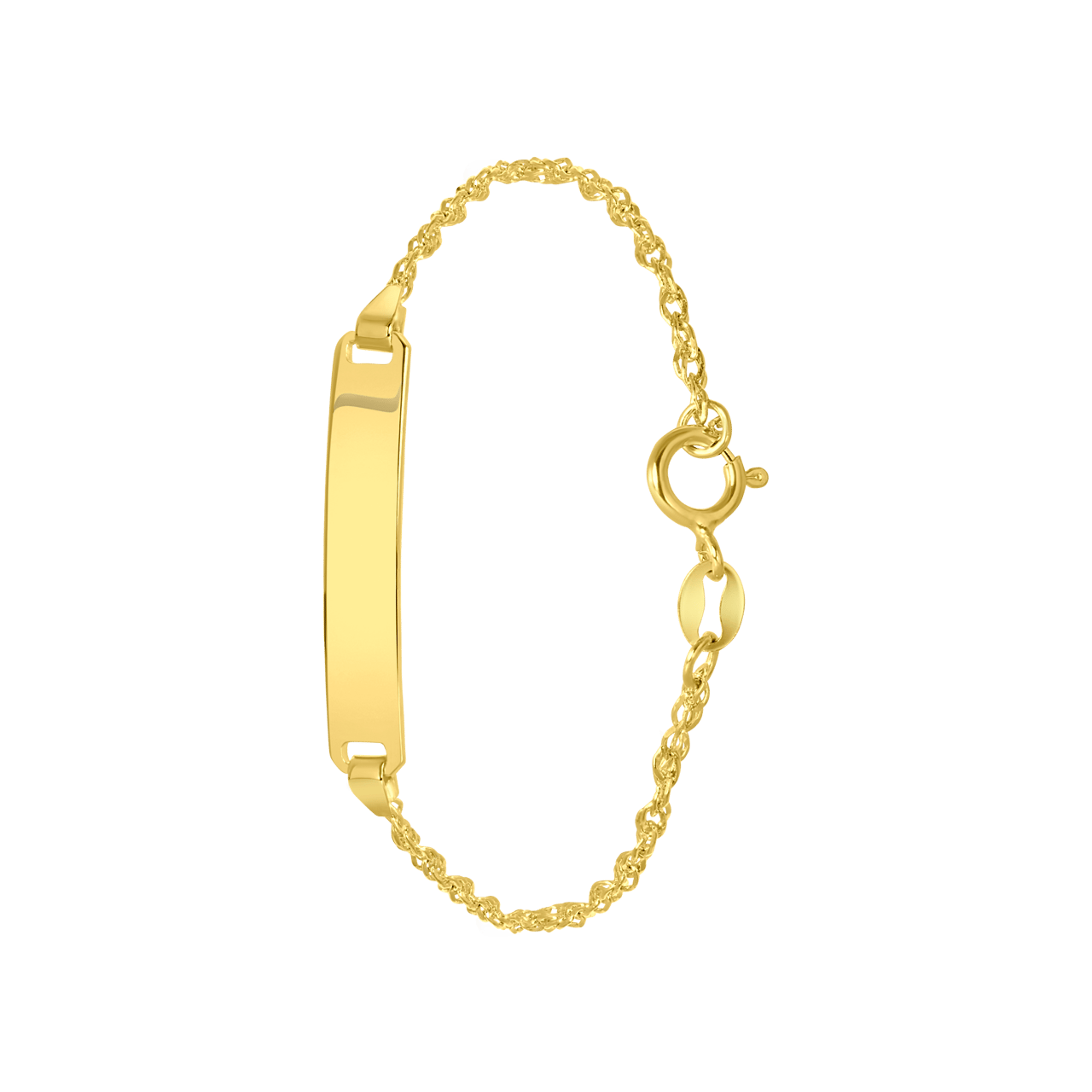 Gerecycled zilveren goldplated kinderarmband met plaatje