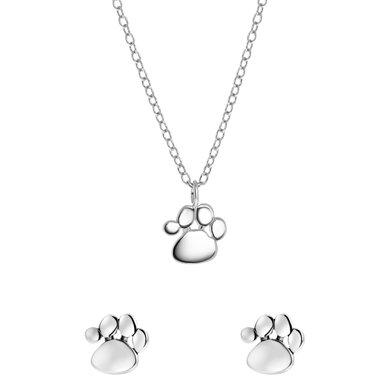 Kinder-Schmuckset, 925 Silber, Hundepfote