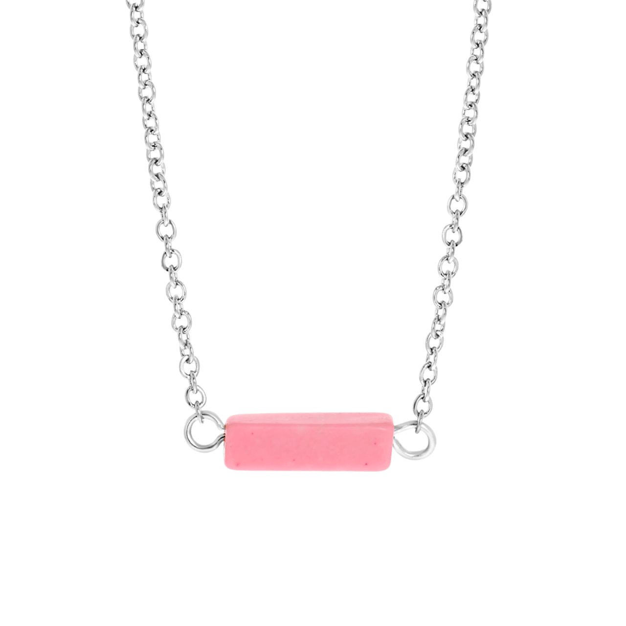 Pink Opal stalen ketting
