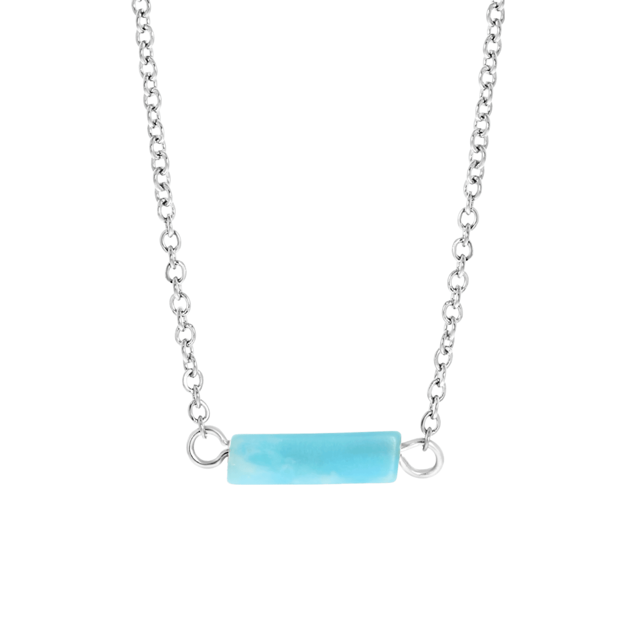 LuLu Jewels aquamarine stainless steel ketting voor dames